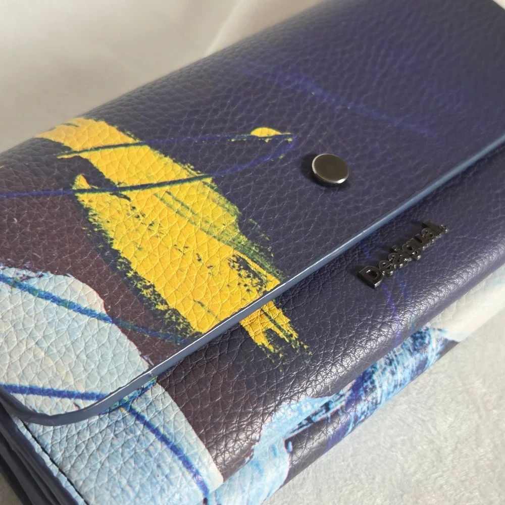 Desigual Abstract Print Multicolor Reversible Long Wallet 19WAYP34